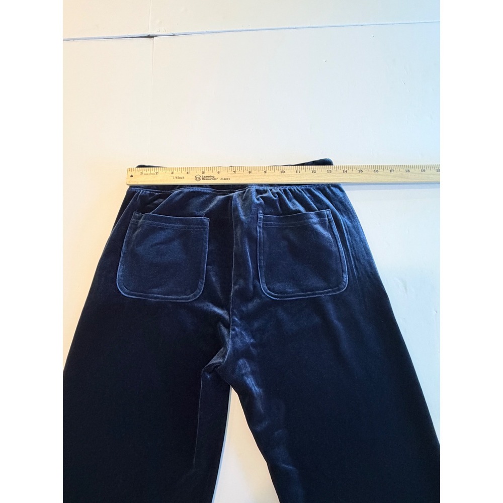 Liverpool Los Angeles Navy Blue Velvet Tracksuit Zip Hoodie Wide Leg Pants Set S - Picture 8 of 13